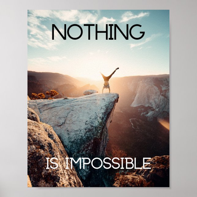 Motivational Poster Climbing Nothing is Impossible (Front)