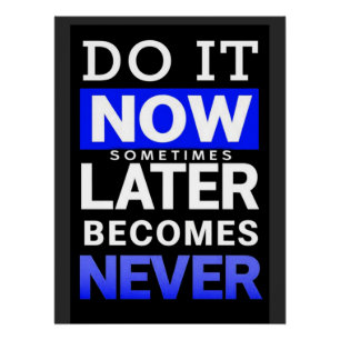 Motivational Poster: Do It Now Poster