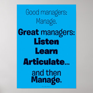Motivational Poster - Good / Great Managers