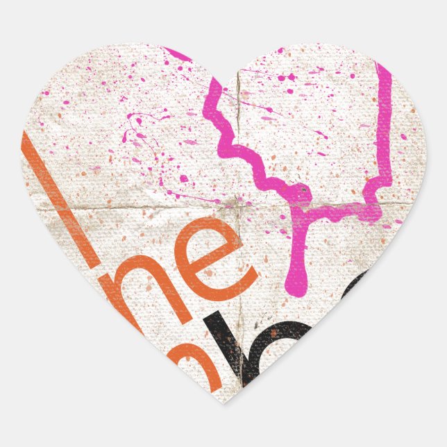 Motivational Poster Heart Sticker (Front)