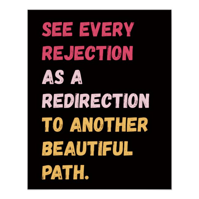 Motivational Poster – Rejection Leads to Growth. (Front)