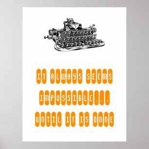 Motivational Poster Retro Typewriter Write Student