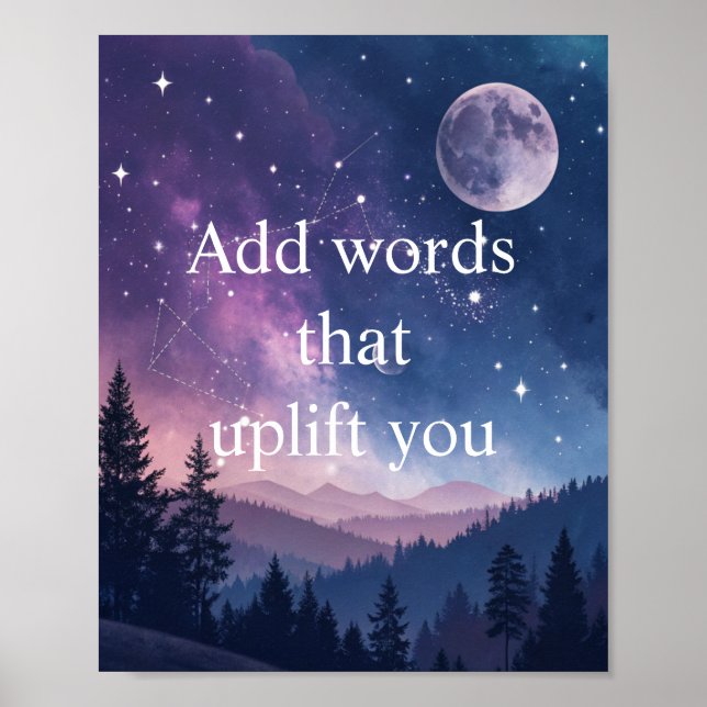 Motivational Poster with Starry Night Sky (Devant)