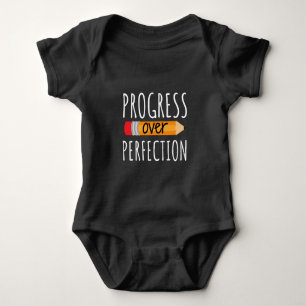 Motivational Progress Over Perfection Baby Bodysuit