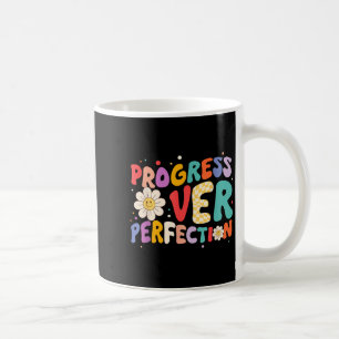 Motivational Progress Over Perfection Teacher Back Coffee Mug