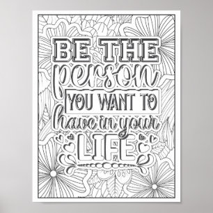 Motivational Quote Adult Coloring Poster