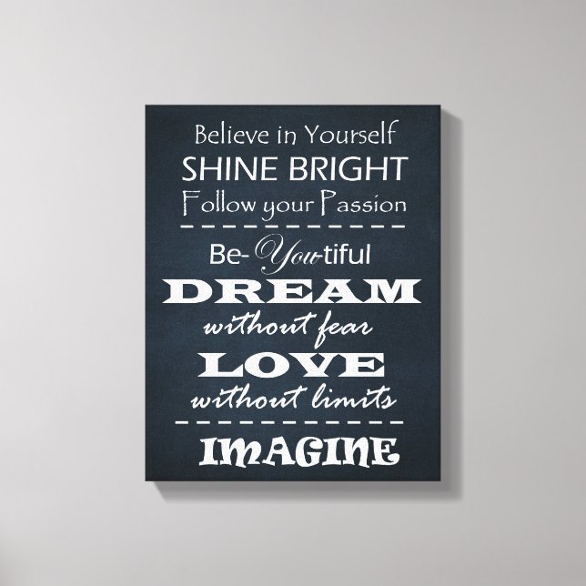 Motivational Quote Affirmations Canvas Print (Front)