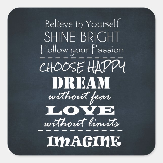 Motivational Quote Affirmations Square Sticker (Front)