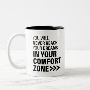 Motivational Quote Art Dreams Famous Quotes Two-Tone Coffee Mug