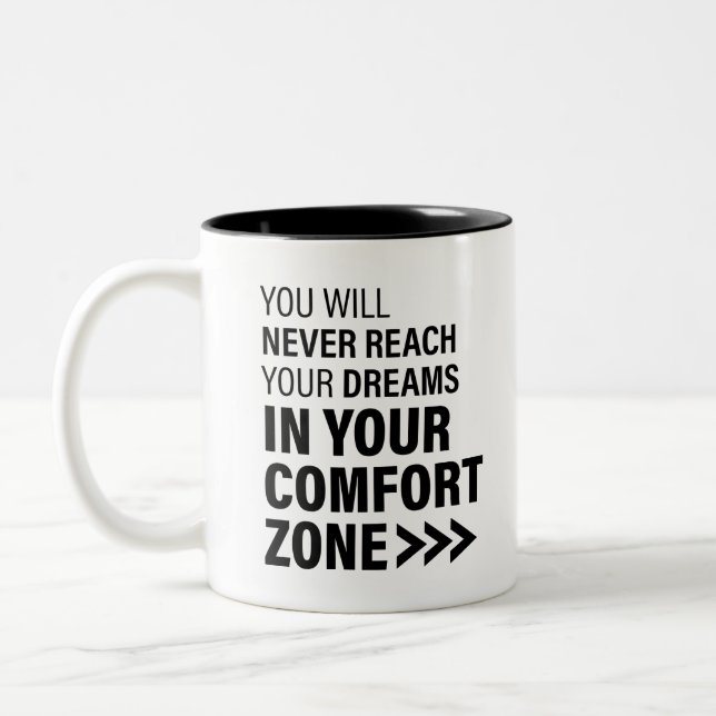 Motivational Quote Art Dreams Famous Quotes Two-Tone Coffee Mug (Left)