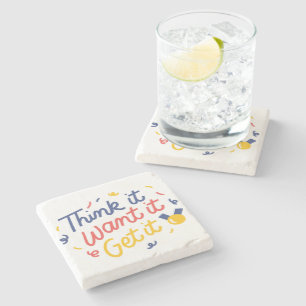 Motivational Quote Art Stone Coaster