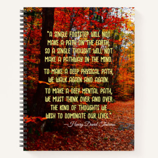 Motivational Quote Autumn Woods New Hampshire  Notebook