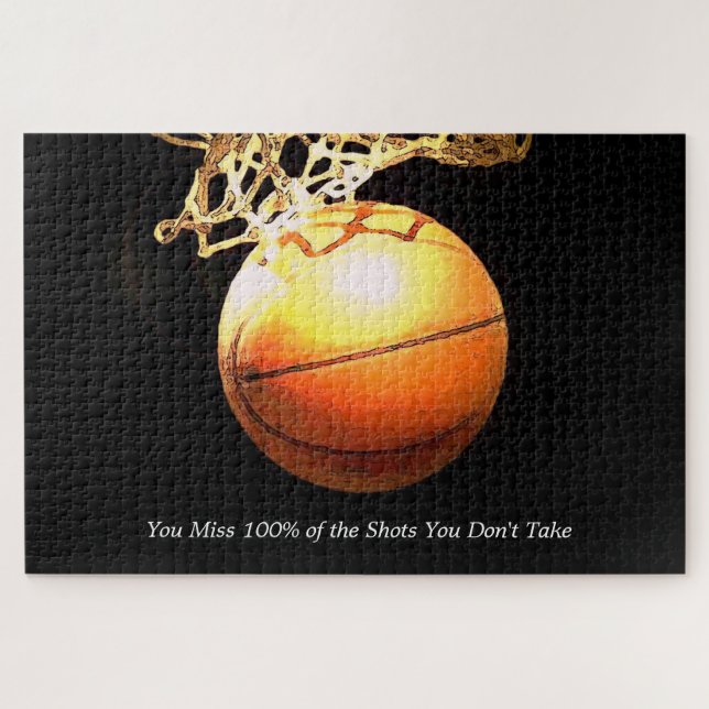 Motivational Quote Basketball Creative Sports Art Jigsaw Puzzle (Horizontal)
