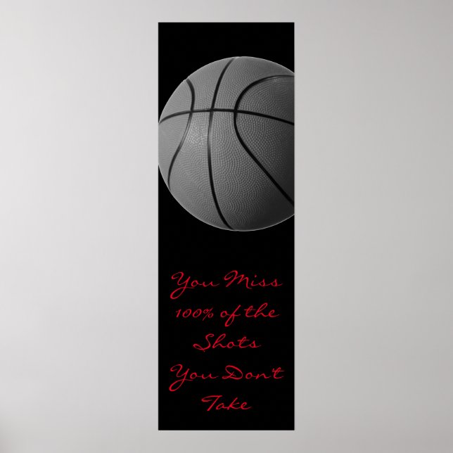 Motivational Quote Basketball Door Poster (Front)