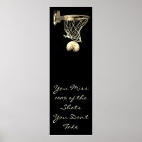 Motivational Quote Basketball Door Vintage Sepia