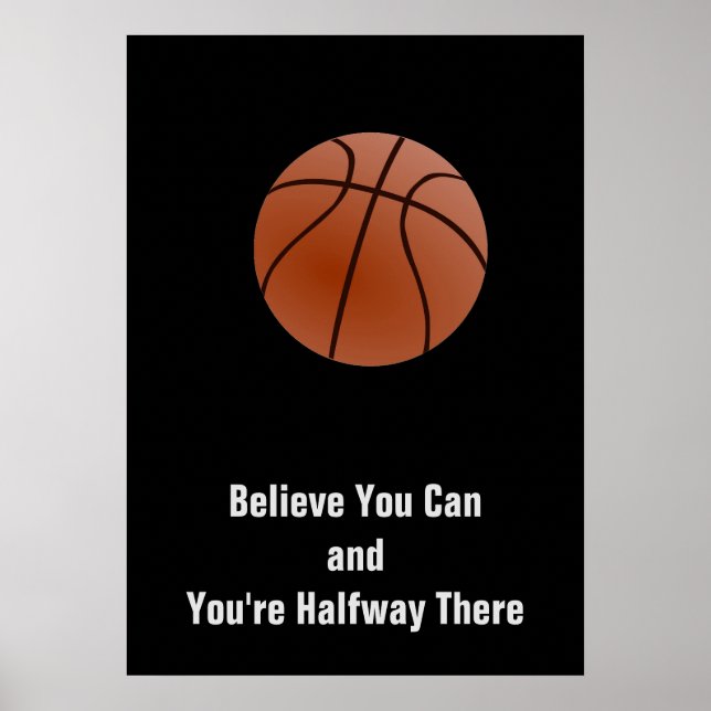 Motivational Quote Basketball Poster (Front)