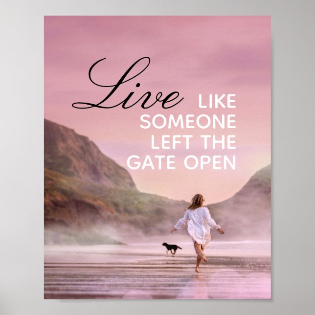 Motivational Quote Beach Photography Poster (Front)