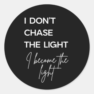 Motivational Quote Black Background Classic Round Sticker