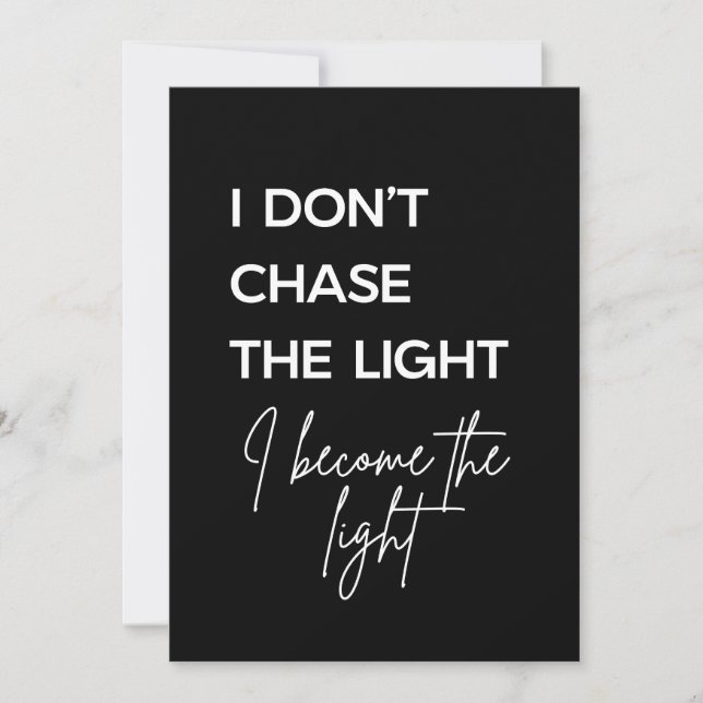 Motivational Quote Black Background Invitation (Front)