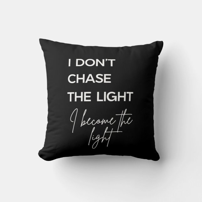 Motivational Quote Black Background Throw Pillow (Front)