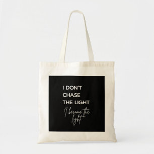 Motivational Quote Black Background Tote Bag
