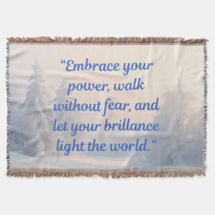  Motivational Quote Blanket "Brilliance & Courage"