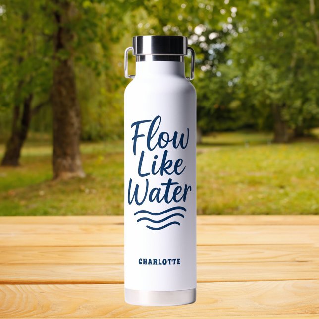Motivational quote blue flow like water yoga bottle (Creator Uploaded)