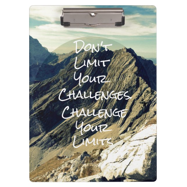 Motivational Quote: Challenge Your Limits Clipboard (Front)