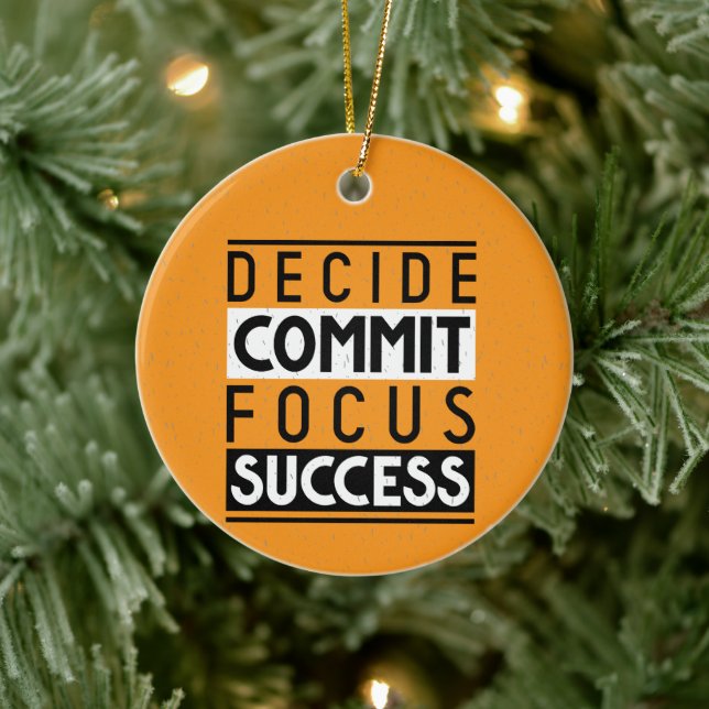 Motivational Quote Design for Achievers  Ceramic Ornament (Tree)