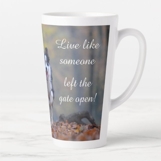 Motivational Quote Dog  Latte Mug (Right)