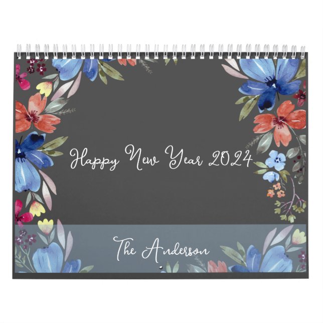 MOTIVATIONAL QUOTE | FAMILY PHOTOS | FLORAL DESIGN CALENDAR (Cover)