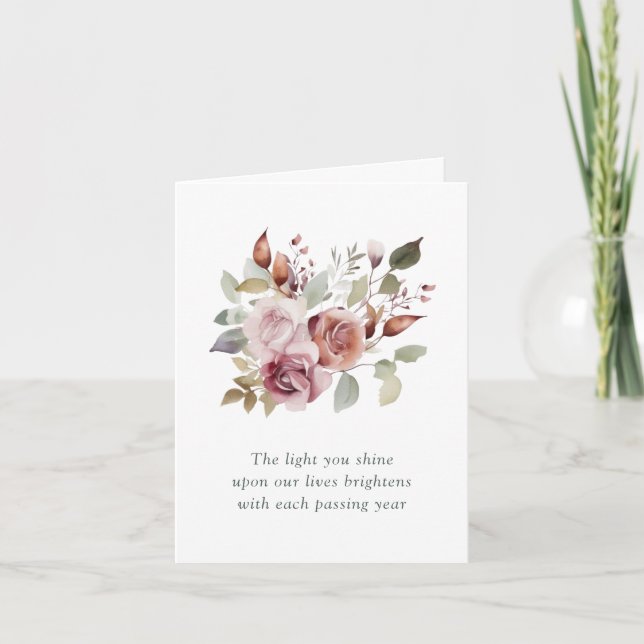 Motivational Quote Floral Birthday Card (Front)