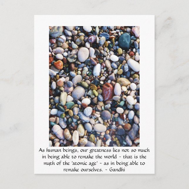 Motivational Quote inspirational Gandhi Postcard (Front)