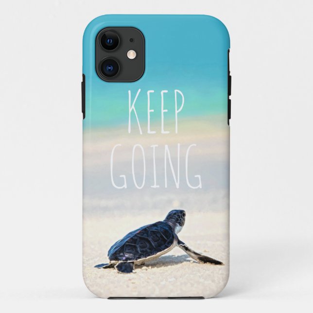 Motivational Quote Keep Going Turtle Beach Case-Mate iPhone Case (Back)