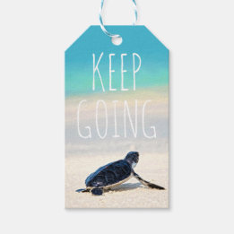 Motivational Quote Keep Going Turtle Beach  Gift Tags