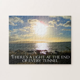 Motivational Quote Light at the End of The Tunnel Jigsaw Puzzle