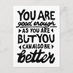 Motivational Quote Lino Print Postcard