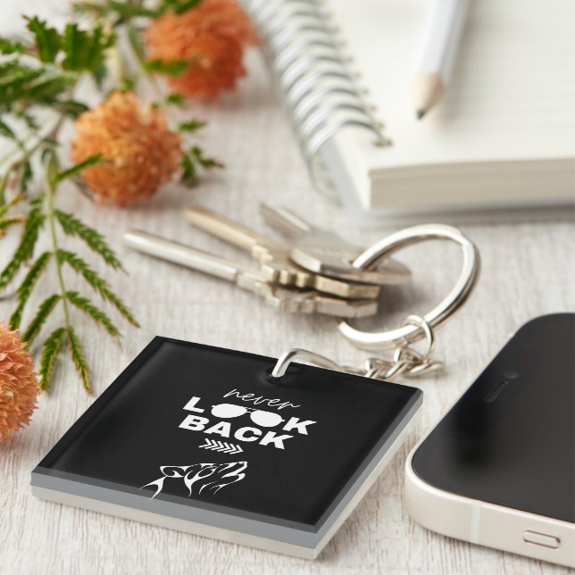 Motivational Quote Metal Keyring (Front Right)