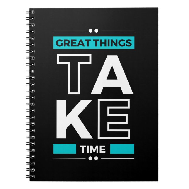 Motivational Quote Modern and Positive Text      Notebook (Front)