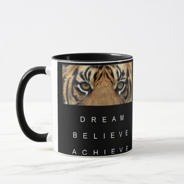 Motivational Quote Modern Template Black And White Mug (Left)