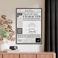 Motivational Quote Newspaper Style Art Poster