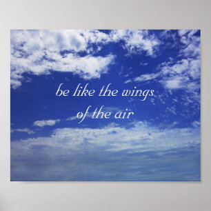 motivational quote on blue sky original photo art poster