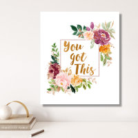 Motivational Quote Pretty Colourful Rose Floral