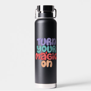 Motivational quote printed black  water bottle