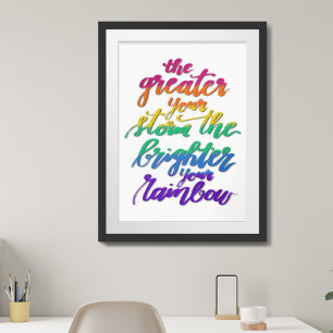 Motivational quote Rainbow Poster
