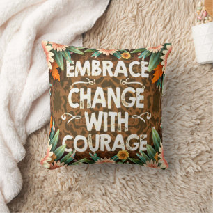 MOTIVATIONAL QUOTE SIMPLE ELEGANT FLORAL DESIGN THROW PILLOW
