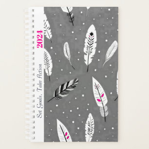 MOTIVATIONAL QUOTE SIMPLE GRAY COLOR BOHO PATTERN PLANNER