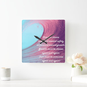 Motivational Quote Square Wall Clock