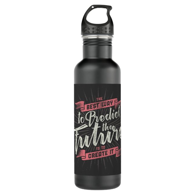 Motivational Quote Stainless Steel Water Bottle (Front)