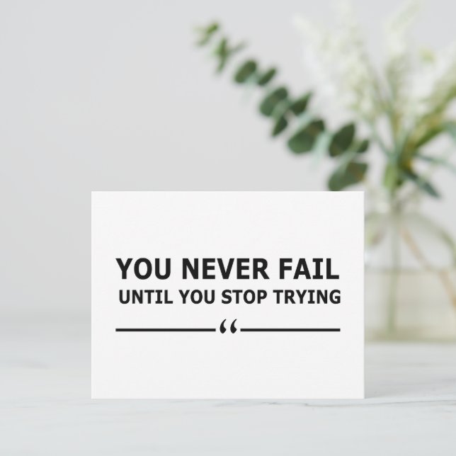 Motivational quote successs holiday postcard (Standing Front)